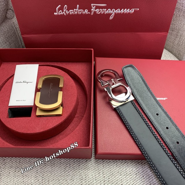 菲拉格慕男女士皮帶 Ferragamo雙扣高端禮盒腰帶  jjp2121